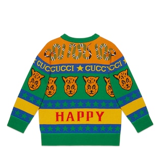 Children's symbols wool cotton sweater