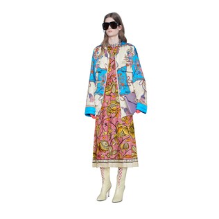 Silk dress with watercolor flowers