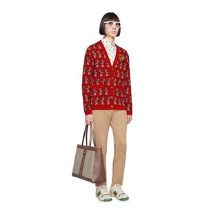 Men's piglet wool cardigan