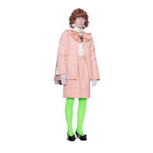 Padded tweed jacket with bow