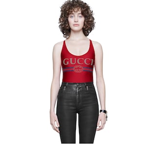 Sparkling swimsuit with Gucci logo