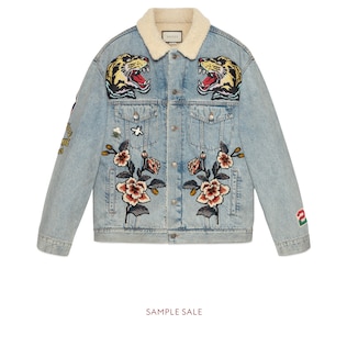 Oversize denim jacket with patches