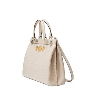 Gucci Zumi ostrich medium top handle bag