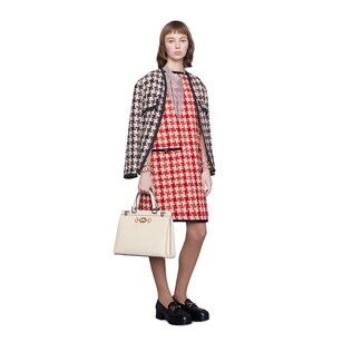 Houndstooth sleeveless dress