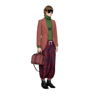 Bi-material harem style pant