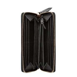 Portefeuille zippé en cuir