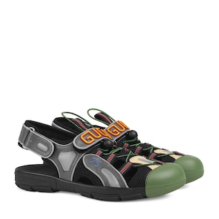 Sandales en cuir et résille pour homme