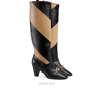 Gucci Zumi diagonal stripe knee boot