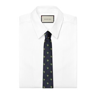 Bee crest silk tie