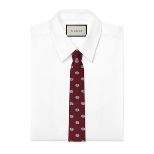 Interlocking G silk tie