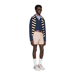 Shorts with oval Interlocking G print