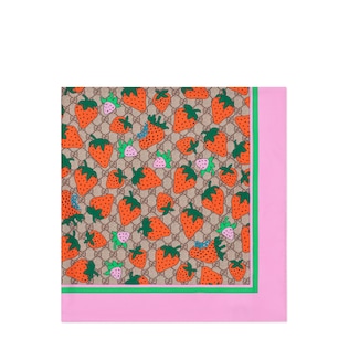 GG scarf with Gucci Strawberry print