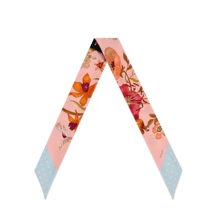 Fiocco in seta con stampa Flora