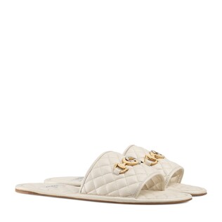Quilted slide sandal with Interlocking G Horsebit