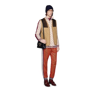 Veste en moleskine avec détails en daim