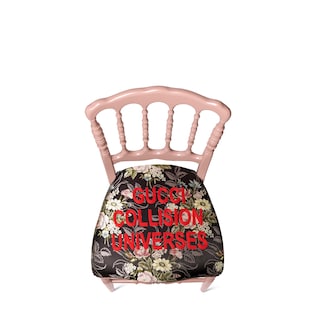 Wood chair with flower jacquard