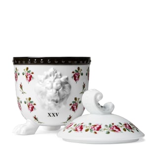 Mehen, rose print lion candle