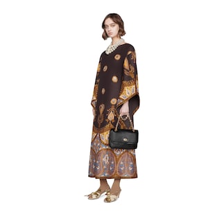 Canvas kaftan with paisley print