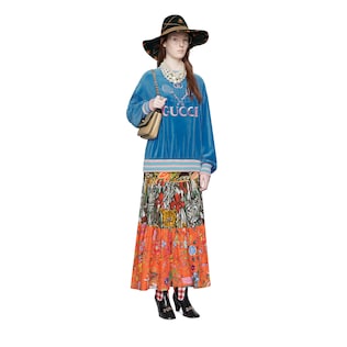 Patchwork print skirt