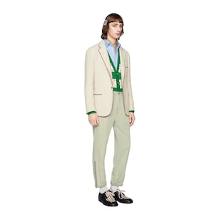 Knit jersey jacket with patch