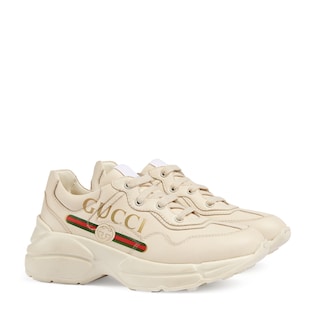 儿童 Rhyton 系列 Gucci 标识皮革运动鞋