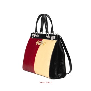Gucci Zumi 系列蟒蛇皮中号手提包