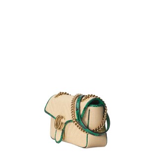 Online Exclusive GG Marmont raffia small shoulder bag