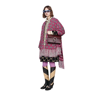 GG stripe jacquard poncho
