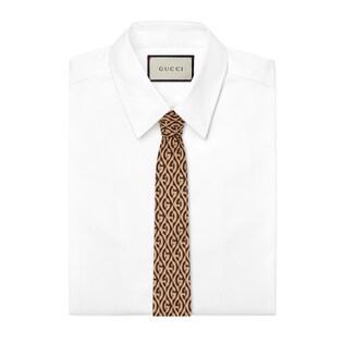 Corbata de seda con rombos y G