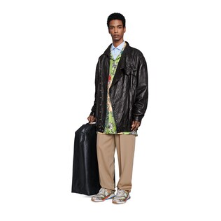 Oversize leather jacket