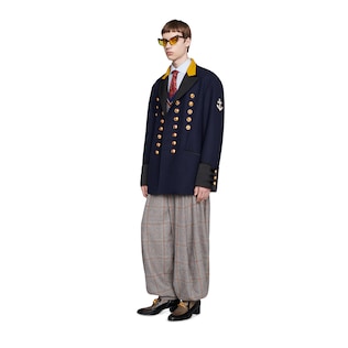 Felt coat with anchor patch