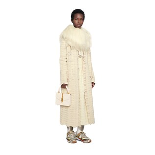 Oversize crochet wool cardigan