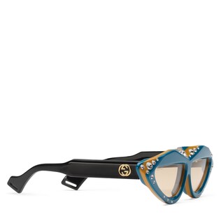 Oval sunglasses with crystals