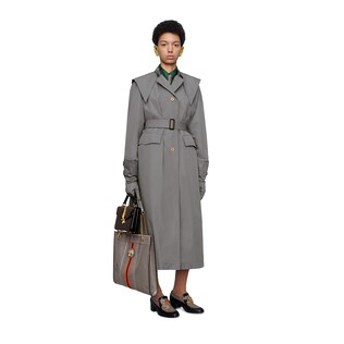 Gabardine coat with cape