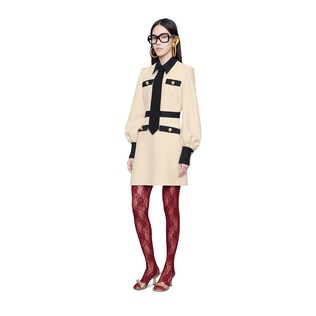 Wool silk dress with tie