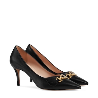 Gucci Zumi皮革中跟鞋