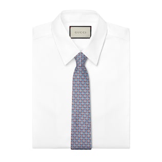 Double G and hearts silk tie