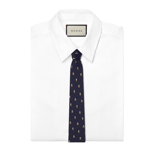 Double G and pineapples silk tie