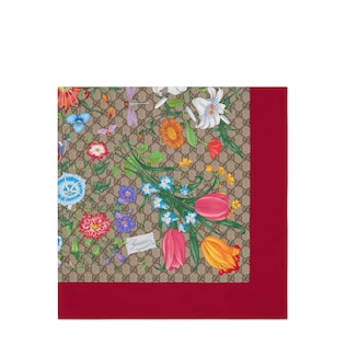 GG Halstuch aus Seide mit Flora-Print