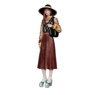 Jupe-culotte en cuir