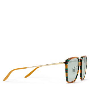 Lunettes de soleil carrées en acétate et métal