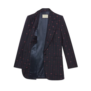 Retro GG thin stripe wool jacket