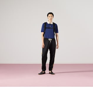 Loose technical jersey track bottoms