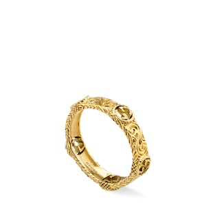 Yellow gold ring with Interlocking G
