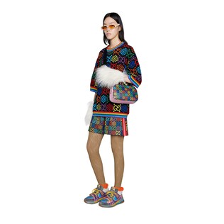 GG Psychedelic wool jacquard top