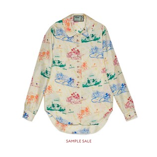 ディズニー x グッチ シルク シャツ