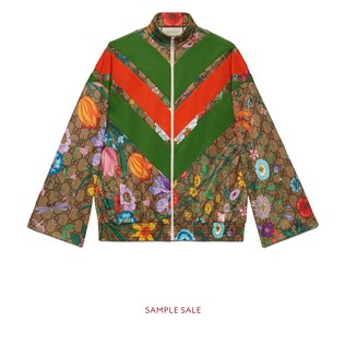 GG Flora print zip-up jacket