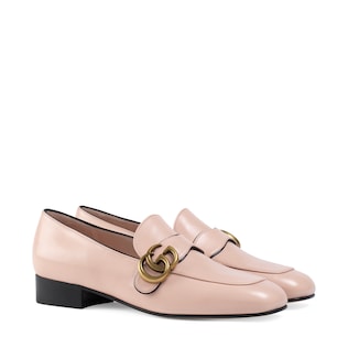 Leather loafer with Double G