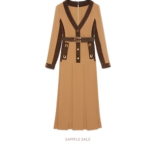 Robe en soie et laine avec détail fer à cheval