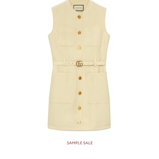 Cady silk wool vest with Double G